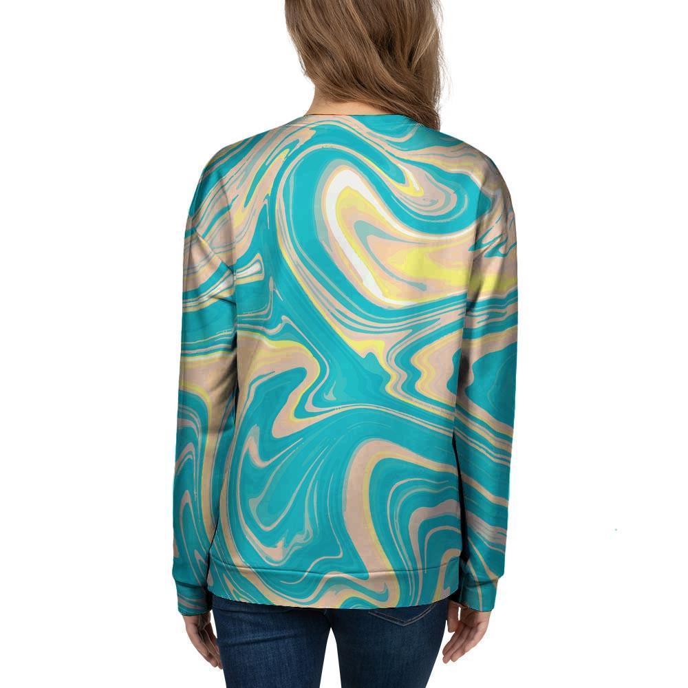 Abstract Green Marble Women's Sweatshirt-grizzshop