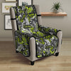 Abstract Grey And Neon Green Graffiti Print Pattern Armchair Protector-grizzshop