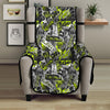 Abstract Grey And Neon Green Graffiti Print Pattern Armchair Protector-grizzshop