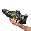 Abstract Grey And Neon Green Graffiti Print Pattern Black Sneaker-grizzshop