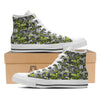 Abstract Grey And Neon Green Graffiti Print Pattern White High Top Shoes-grizzshop