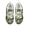 Abstract Grey And Neon Green Graffiti Print Pattern White Sneaker-grizzshop