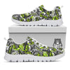 Abstract Grey And Neon Green Graffiti Print Pattern White Sneaker-grizzshop