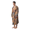 Abstract Grunge Houndstooth Camo Print Pattern Men's Robe-grizzshop