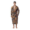 Abstract Grunge Houndstooth Camo Print Pattern Men's Robe-grizzshop