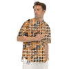 Abstract Grunge Houndstooth Camo Print Pattern Men's Short Sleeve Shirts-grizzshop