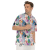 Abstract Hand Prints Colorful Print Pattern Men's Short Sleeve Shirts-grizzshop