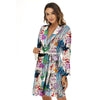 Abstract Hand Prints Colorful Print Pattern Women's Robe-grizzshop