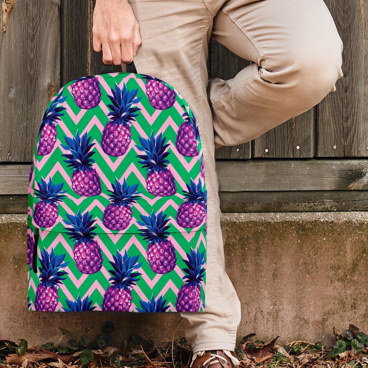 Abstract Hawaiian Pineapple Print Backpack-grizzshop