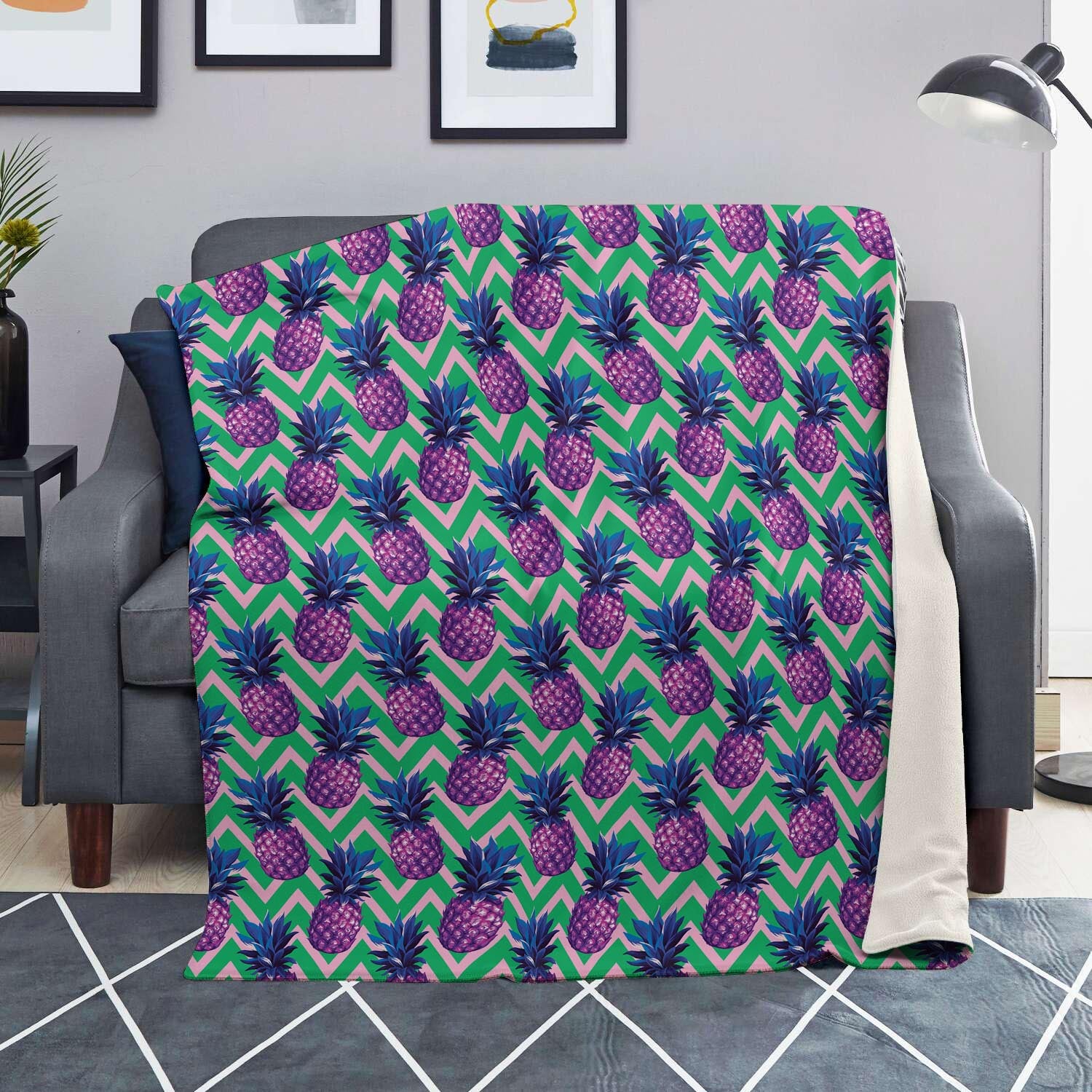 Abstract Hawaiian Pineapple Print Blanket-grizzshop