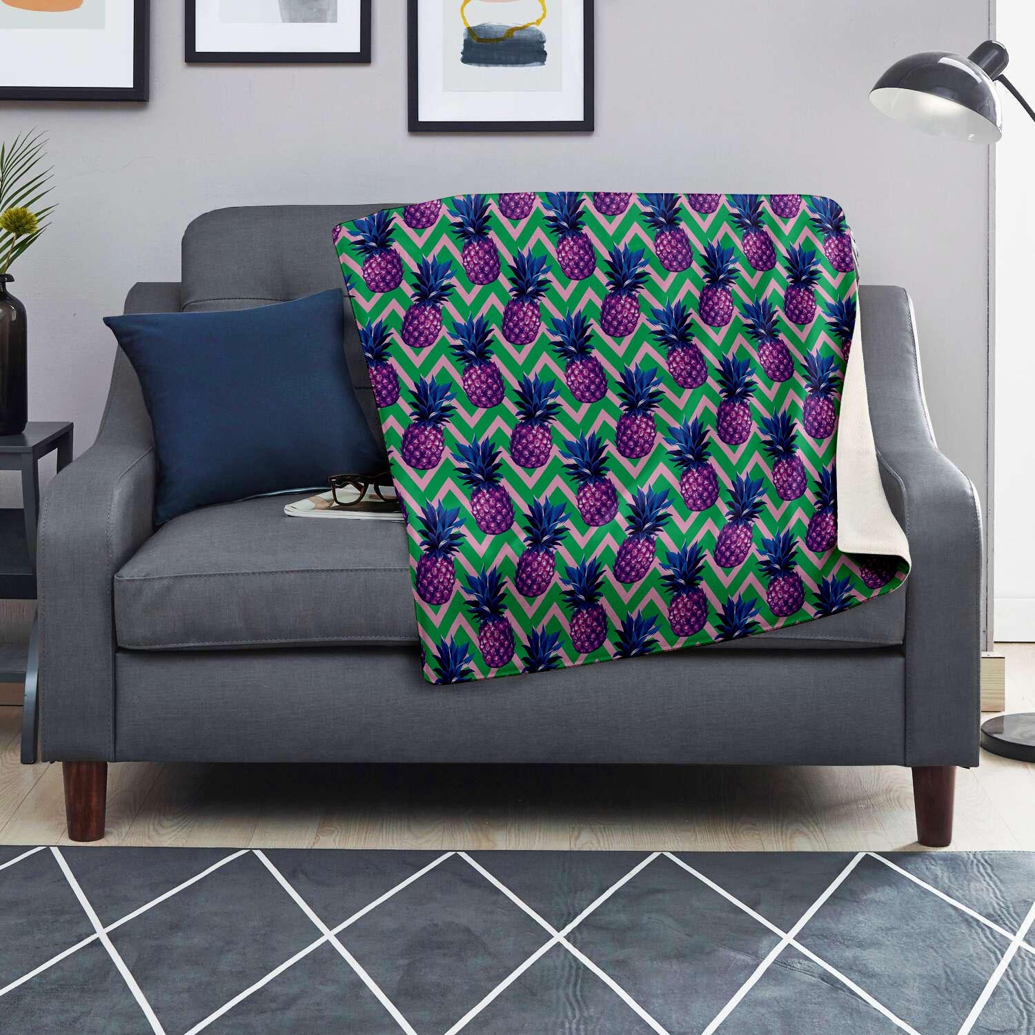 Abstract Hawaiian Pineapple Print Blanket-grizzshop