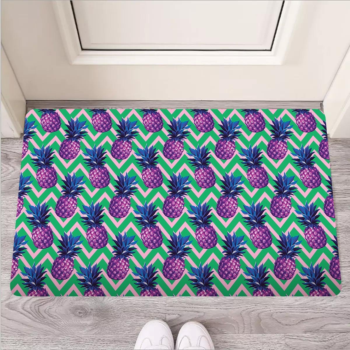 Abstract Hawaiian Pineapple Print Door Mat-grizzshop