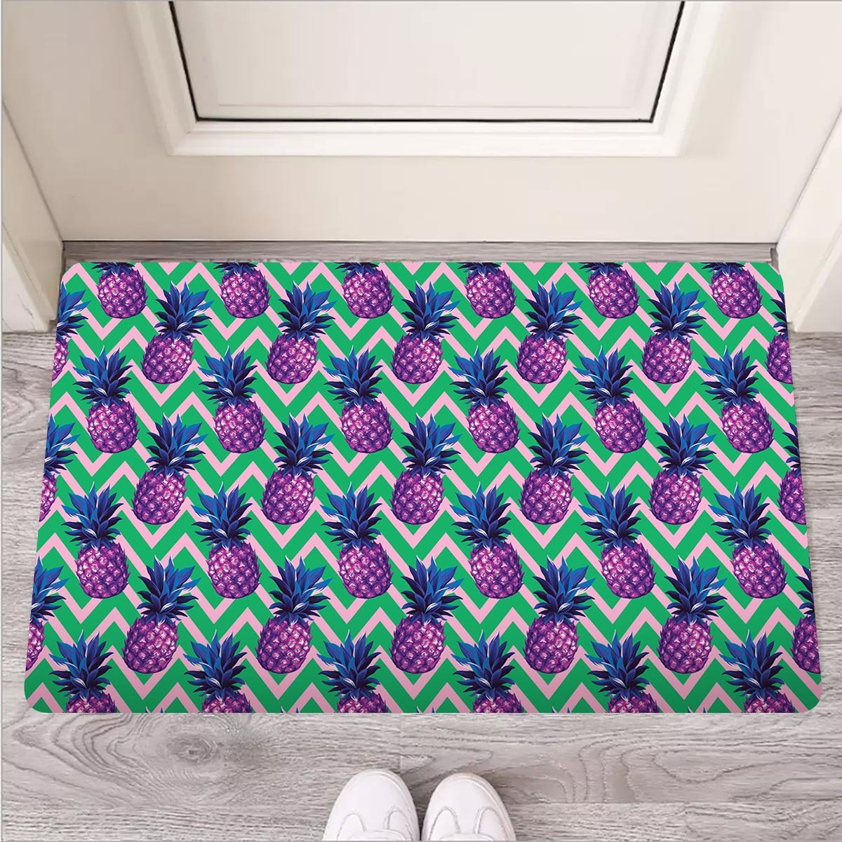 Abstract Hawaiian Pineapple Print Door Mat-grizzshop