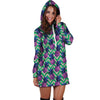 Abstract Hawaiian Pineapple Print Hoodie Dress-grizzshop