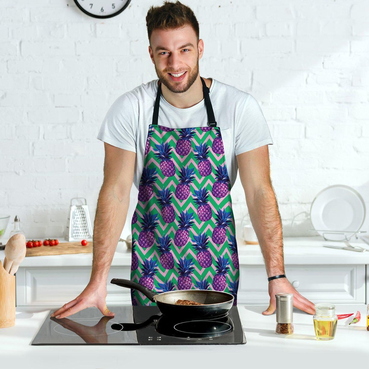 Abstract Hawaiian Pineapple Print Men's Apron-grizzshop