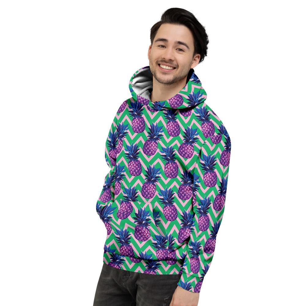 Abstract Hawaiian Pineapple Print Men's Hoodie-grizzshop