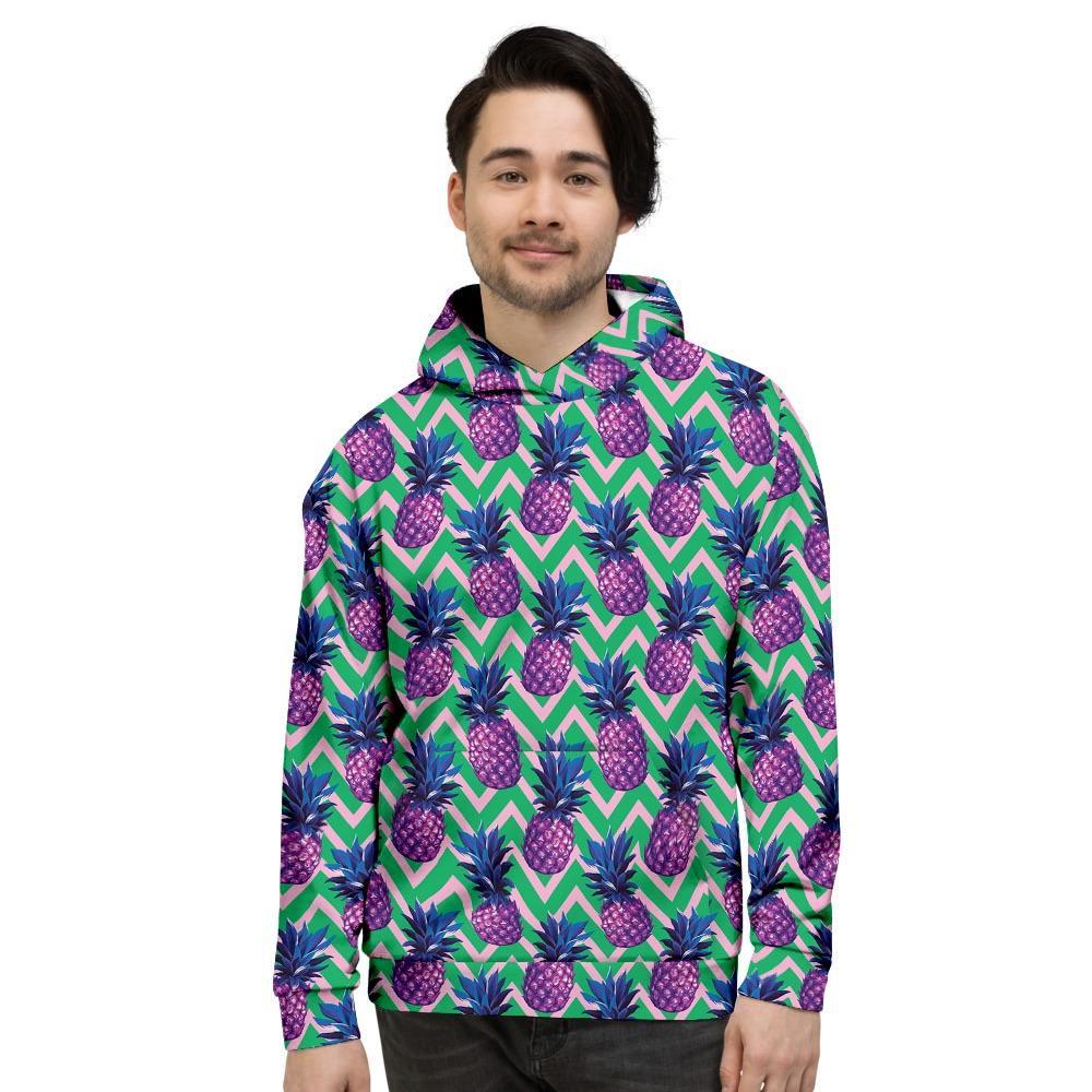 Abstract Hawaiian Pineapple Print Men's Hoodie-grizzshop