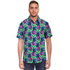 Abstract Hawaiian Pineapple Print Men's Short Sleeve Shirt-grizzshop