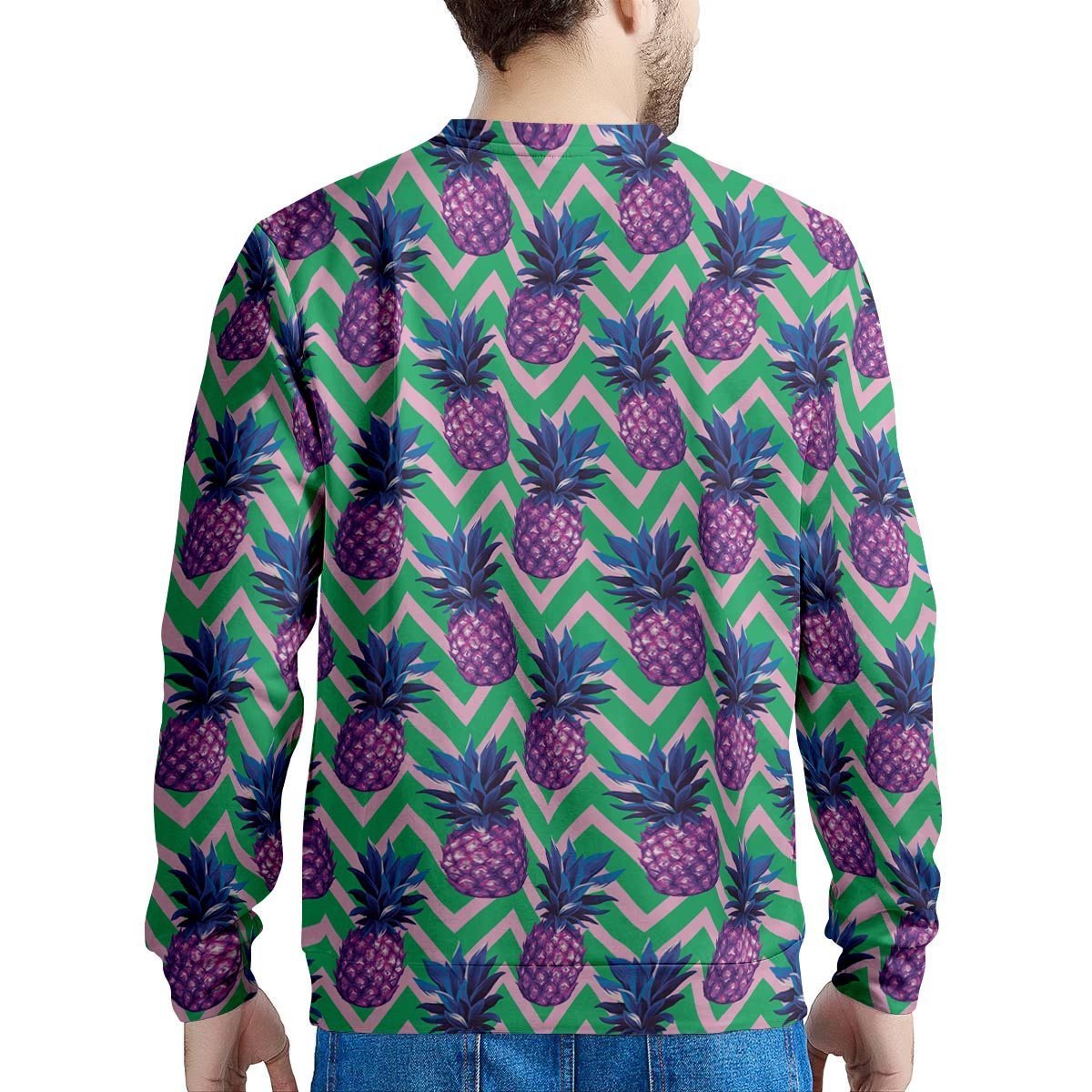 Abstract Hawaiian Pineapple Print Men's Sweatshirt-grizzshop