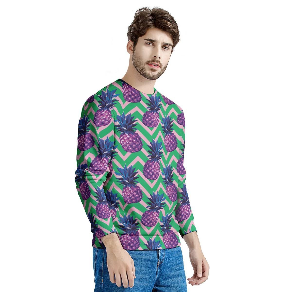 Abstract Hawaiian Pineapple Print Men's Sweatshirt-grizzshop