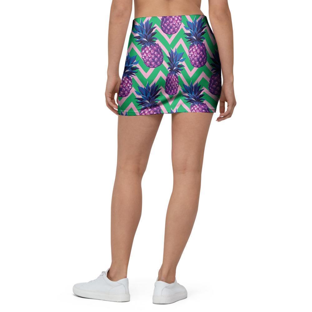 Abstract Hawaiian Pineapple Print Mini Skirt-grizzshop