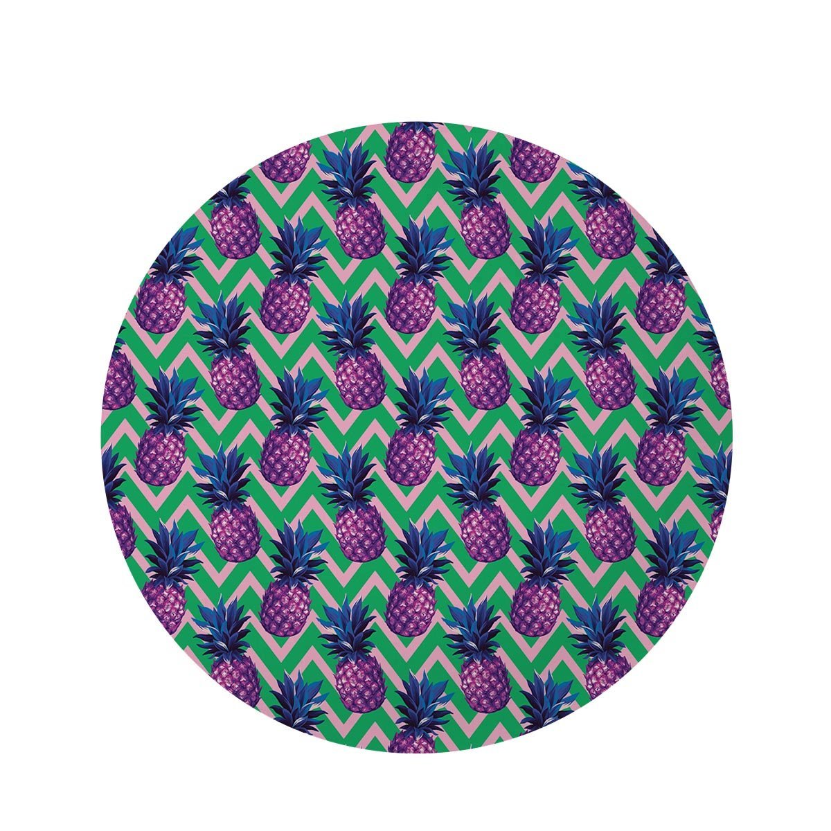 Abstract Hawaiian Pineapple Print Round Rug-grizzshop