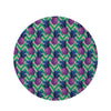 Abstract Hawaiian Pineapple Print Round Rug-grizzshop