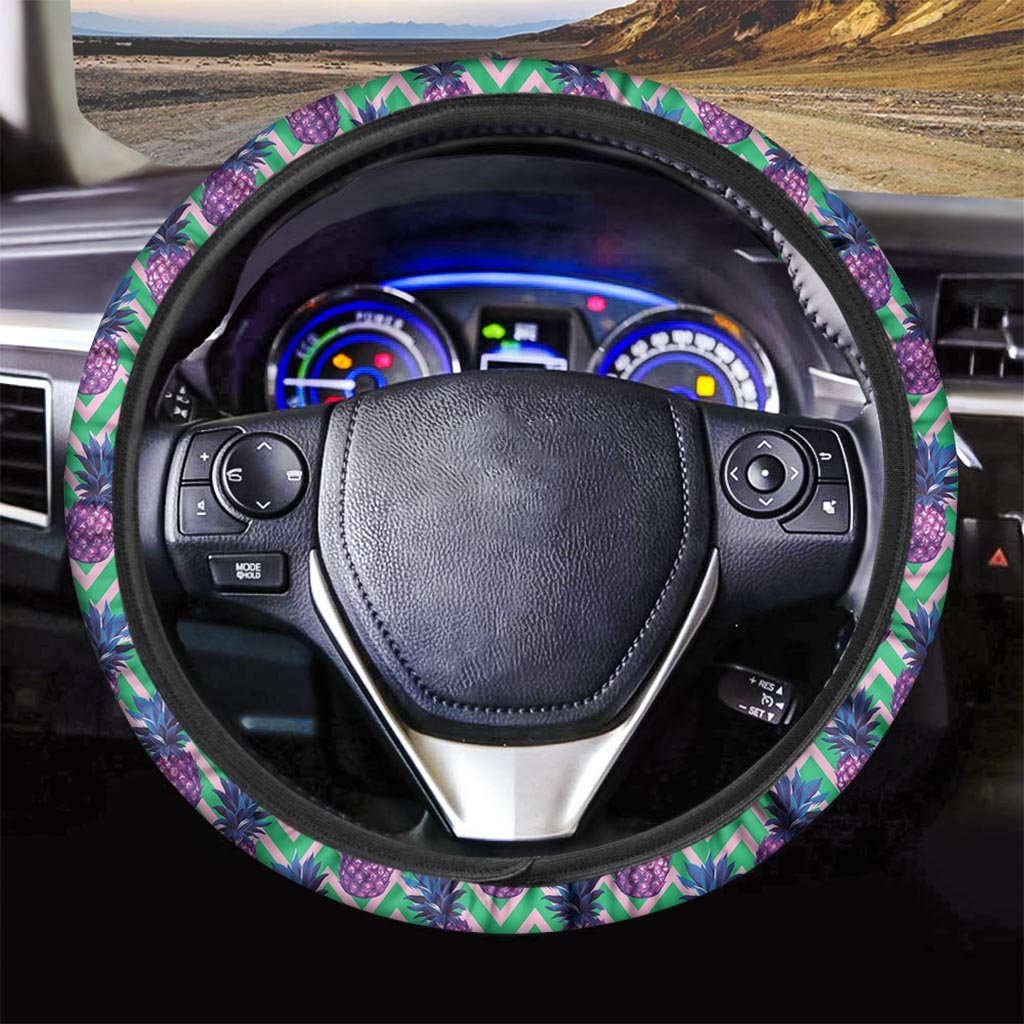 Abstract Hawaiian Pineapple Print Steering Wheel Cover-grizzshop