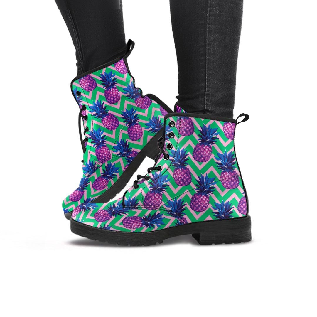 Abstract Hawaiian Pineapple Print Women's Boots-grizzshop