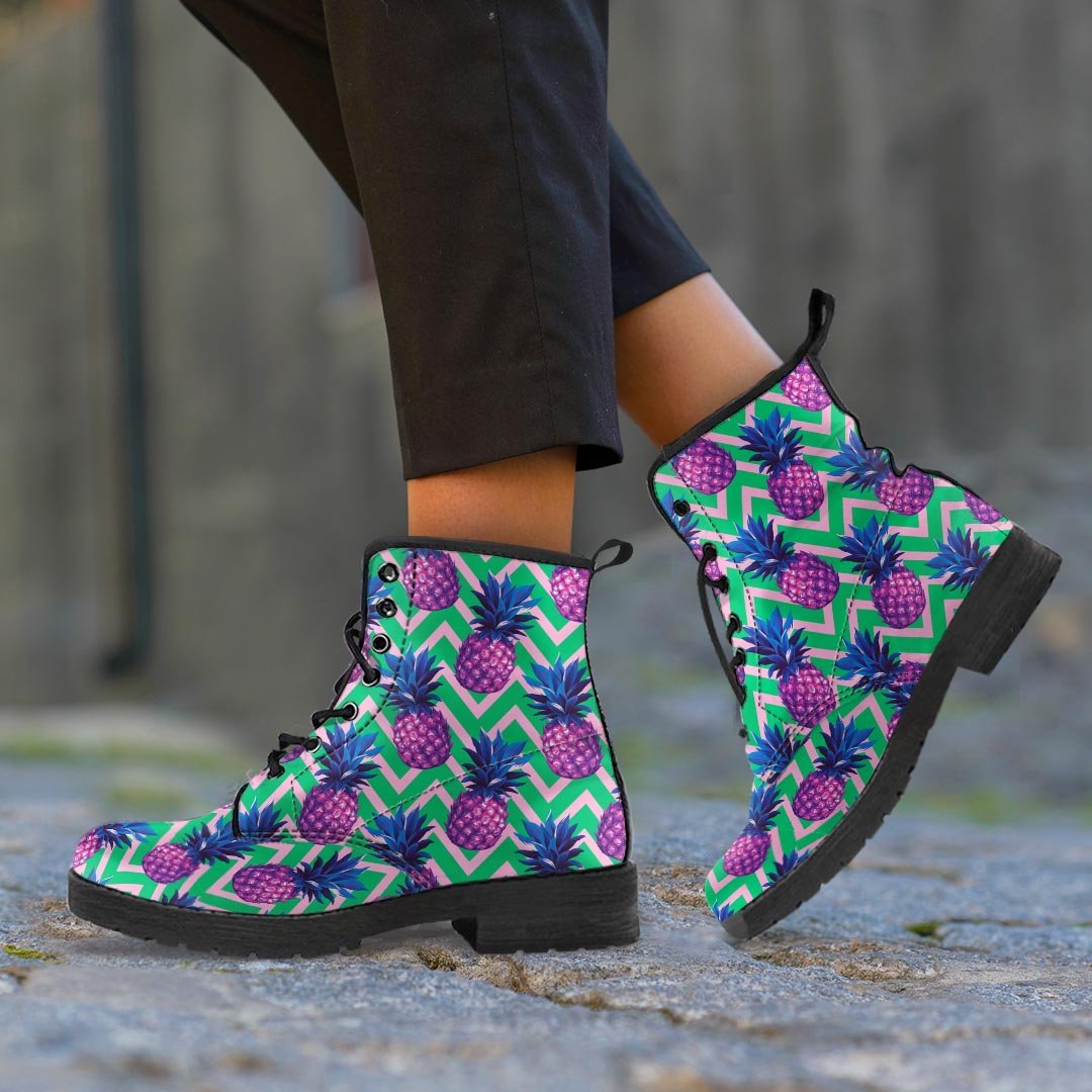 Abstract Hawaiian Pineapple Print Women's Boots-grizzshop