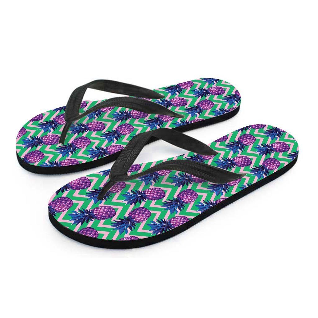 Abstract Hawaiian Pineapple Print Women's Flip Flops-grizzshop