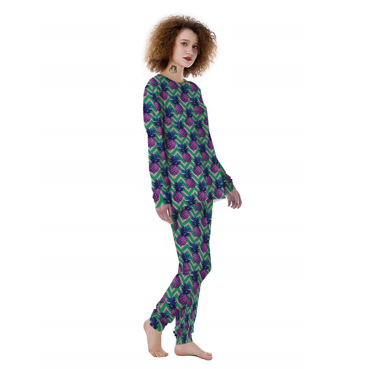 Abstract Hawaiian Pineapple Print Women's Pajamas-grizzshop