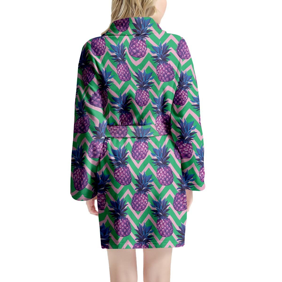 Abstract Hawaiian Pineapple Print Women's Robe-grizzshop