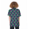 Abstract Hawaiian Pineapple Print Women's Short Sleeve Shirts-grizzshop