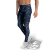 Abstract Headphone Blue Print Pattern Men's Leggings-grizzshop