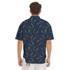 Abstract Headphone Blue Print Pattern Men's Short Sleeve Shirts-grizzshop