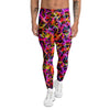 Abstract Hearts Neon Print Pattern Men's Leggings-grizzshop