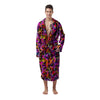 Abstract Hearts Neon Print Pattern Men's Robe-grizzshop