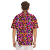 Abstract Hearts Neon Print Pattern Men's Short Sleeve Shirts-grizzshop