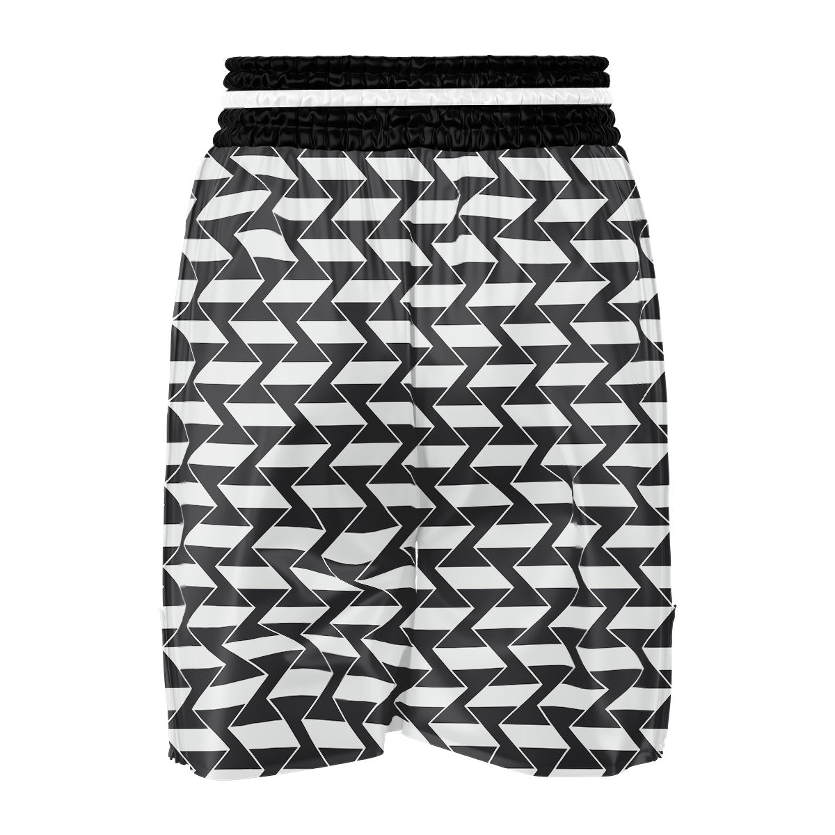 Abstract Heometric Zigzag Print Pattern Boxing Shorts-grizzshop