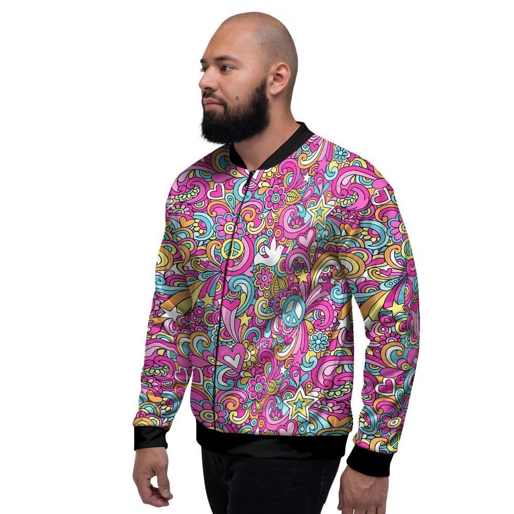 Abstract Hippie Men's Bomber Jacket-grizzshop