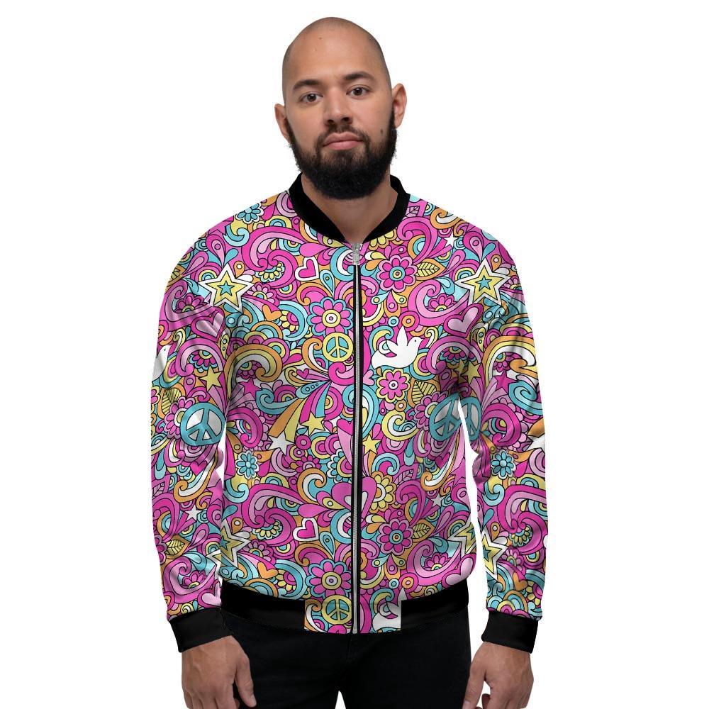 Abstract Hippie Men's Bomber Jacket-grizzshop