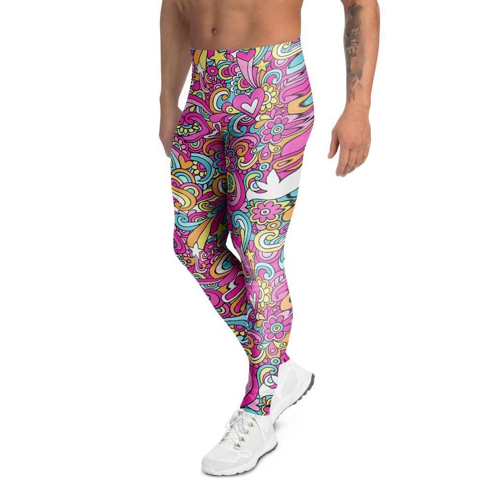 Abstract Hippie Men's Leggings-grizzshop