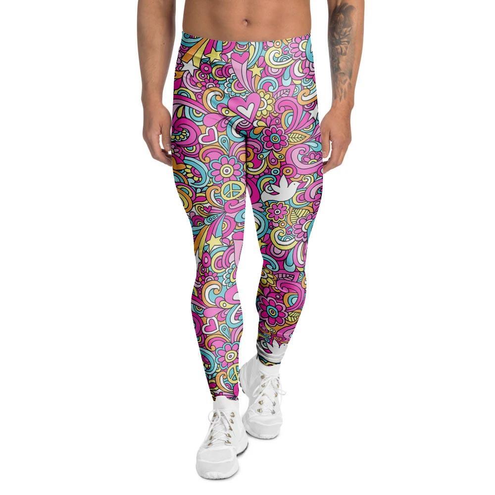 Abstract Hippie Men's Leggings-grizzshop