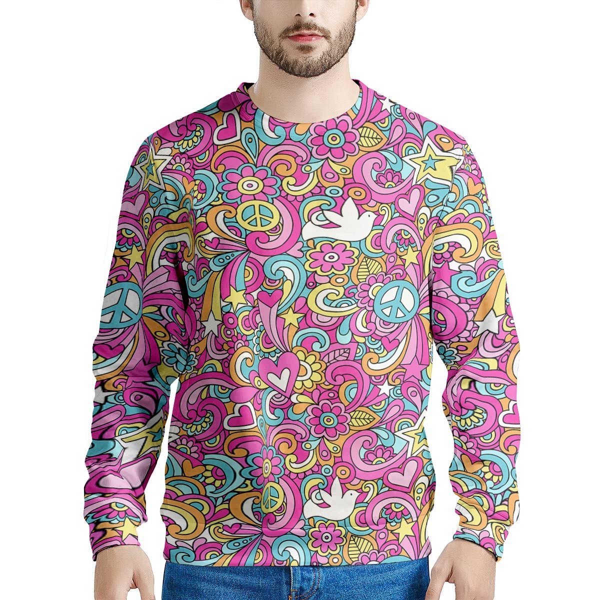 Abstract Hippie Men's Sweatshirt-grizzshop