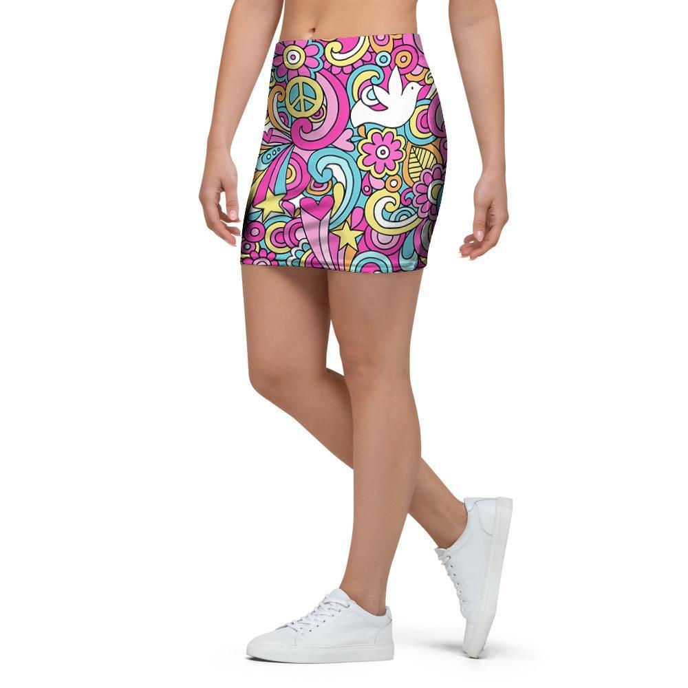 Abstract Hippie Mini Skirt-grizzshop