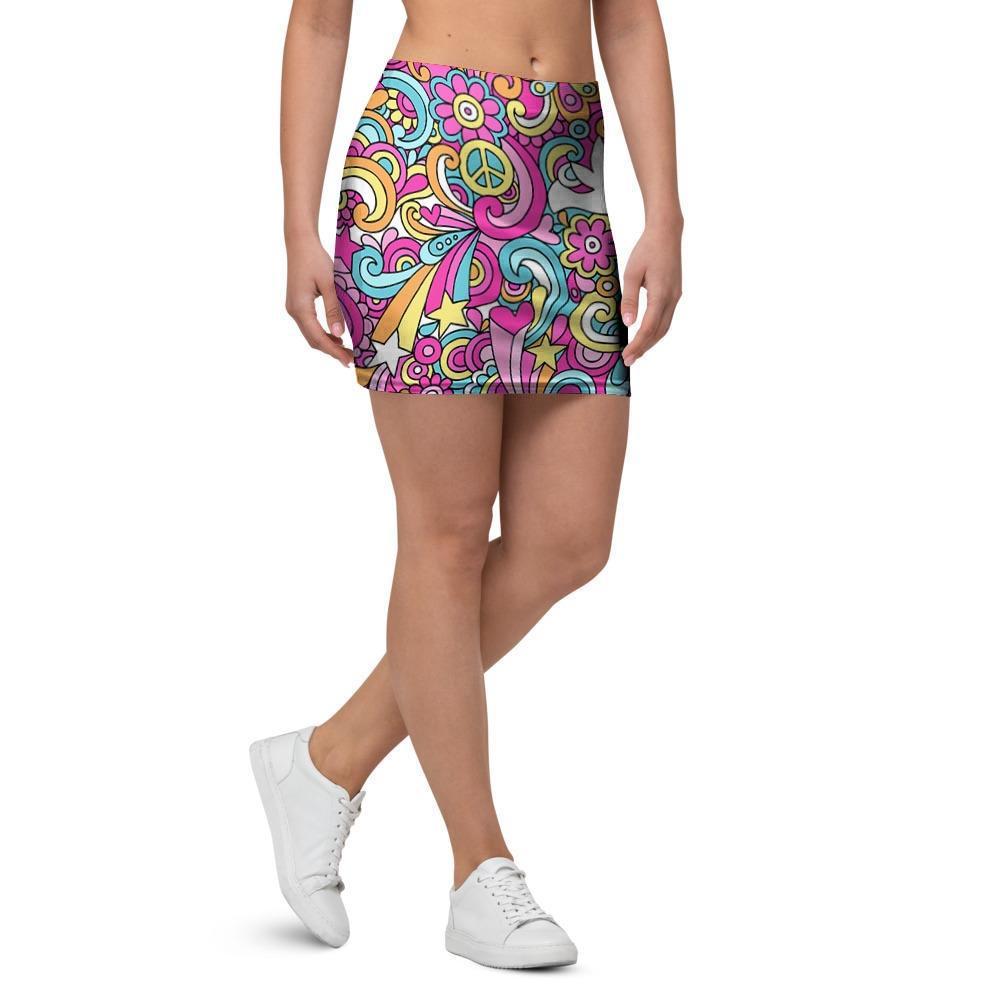 Abstract Hippie Mini Skirt-grizzshop