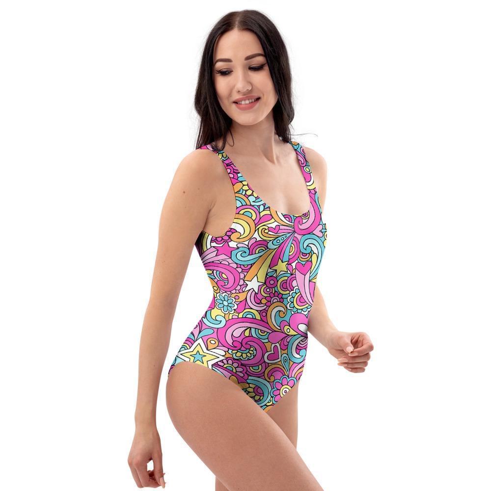 Abstract Hippie One Piece Swimsuite-grizzshop