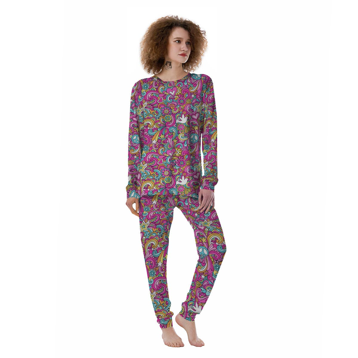 Abstract Hippie Women's Pajamas-grizzshop