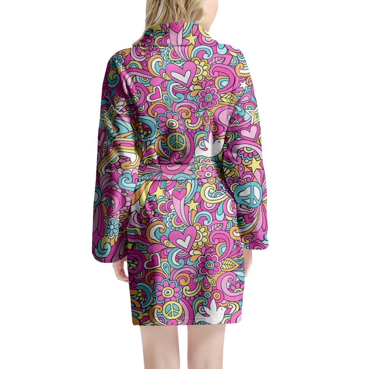 Abstract Hippie Women's Robe-grizzshop